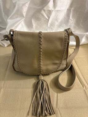 HOBO Brio Leather Whipstitch Tassel Crossbody Bag
